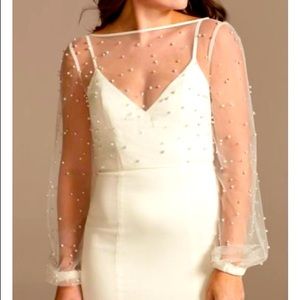 David’s Bridal Long Sleeve Pearl Topper / Coverup